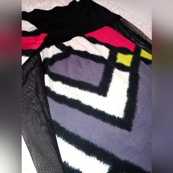 2 piece skirt outfit ; stretch midi skirt set. Mesh/Sheer details Womens size L - Picture 4 of 4